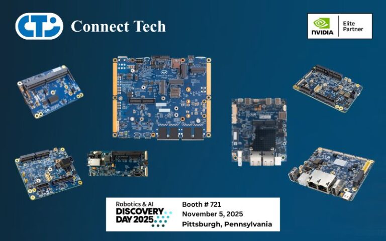 Connect Tech Carriers for NVIDIA Jetson Orin Modules and Robotics & AI Discovery Day Logo
